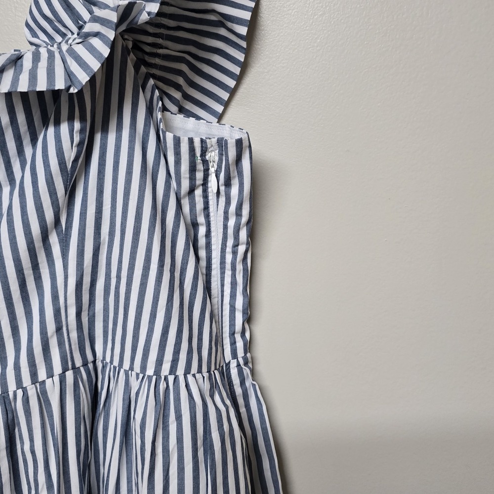 Abercrombie & Fitch Blue White Striped Ruffle Off Shoulder Maxi Dress XL Smocked - Picture 5 of 9